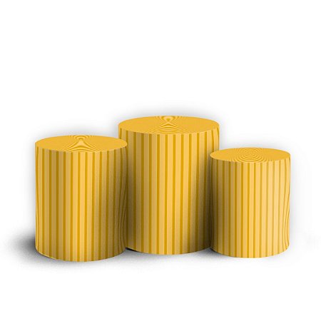 Capas Trio Cilindro Sublimado Vest Facil - Bohos Amarelo