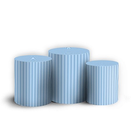 Capas Trio Cilindro Sublimado Vest Facil - Bohos Azul