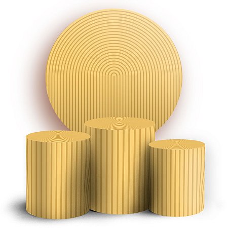 Capas Painel Redondo e Trio Cilindro Sublimado - Bohos Amarelo