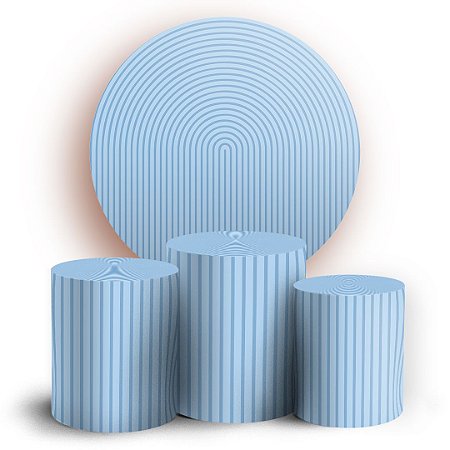 Capas Painel Redondo e Trio Cilindro Sublimado - Bohos Azul