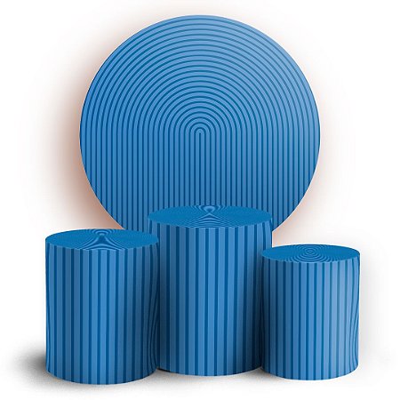 Capas Painel Redondo e Trio Cilindro Sublimado - Bohos Azul
