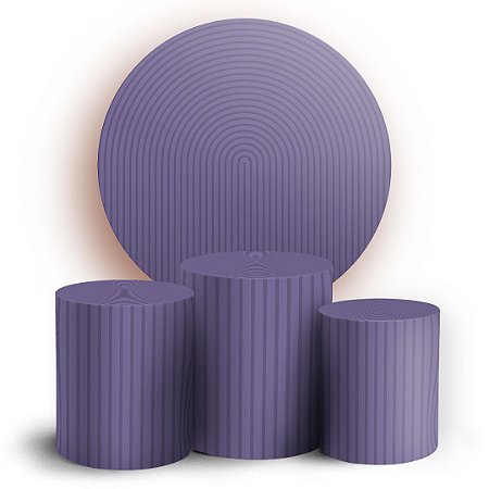 Capas Painel Redondo e Trio Cilindro Sublimado - Bohos Roxo