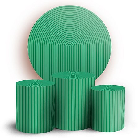 Capas Painel Redondo e Trio Cilindro Sublimado - Bohos Verde