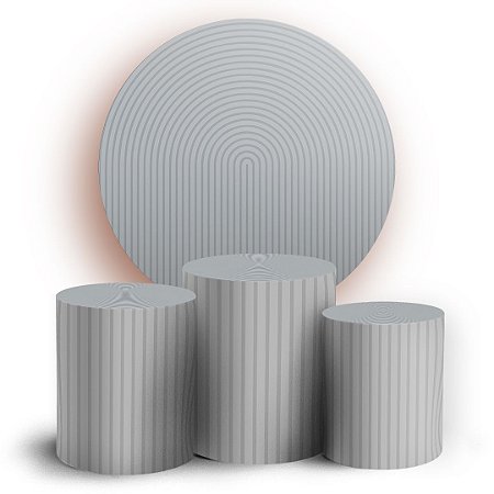 Capas Painel Redondo e Trio Cilindro Sublimado - Bohos Cinza