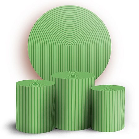 Capas Painel Redondo e Trio Cilindro Sublimado - Bohos Verde