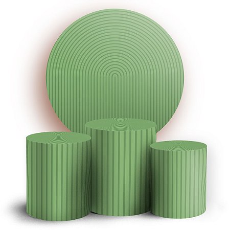 Capas Painel Redondo e Trio Cilindro Sublimado - Bohos Verde