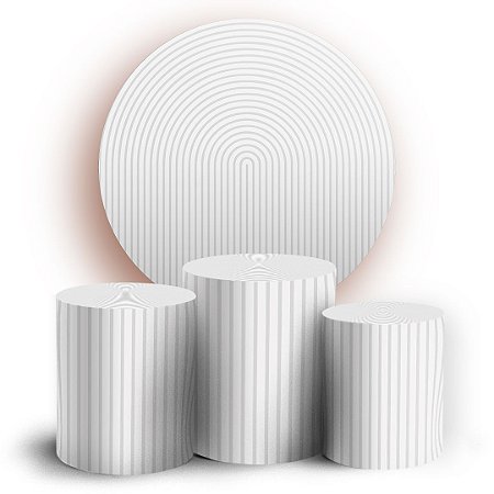 Capas Painel Redondo e Trio Cilindro Sublimado - Bohos Branco