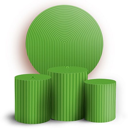 Capas Painel Redondo e Trio Cilindro Sublimado - Bohos Verde