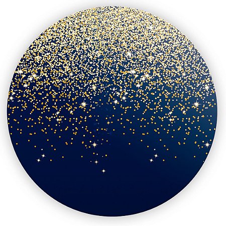 Capa Painel Redondo Sublimado - Glitter Azul
