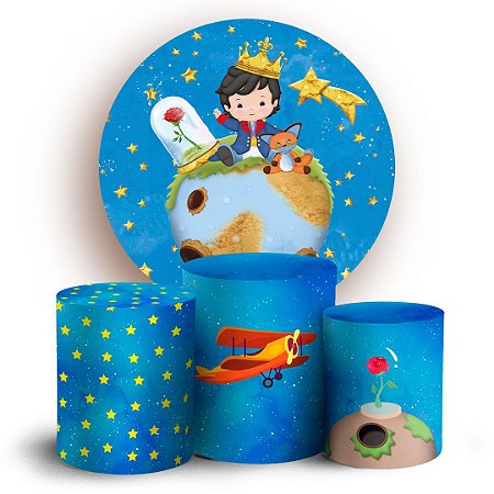 Capas Painel Redondo e Trio Cilindro Sublimado -  Pequeno Principe