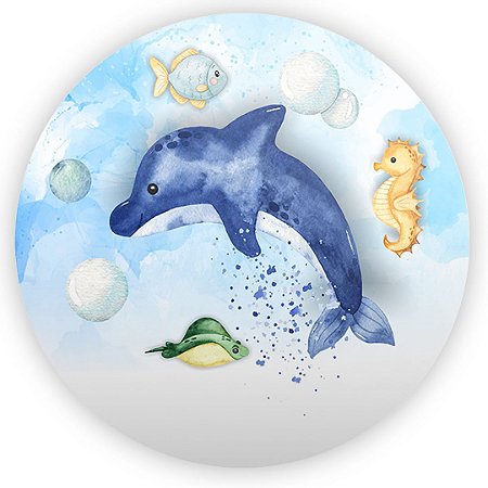 Capa Painel Redondo Sublimado - Fundo do Mar