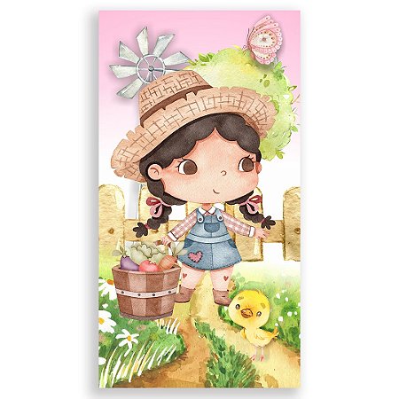 Capa Faixa Lateral Sublimado - Fazendinha Aquarela