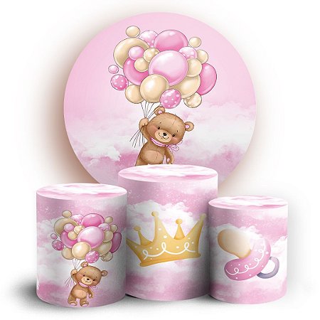 Capas Painel Redondo e Trio Cilindro Sublimado - Urso Baloeiro