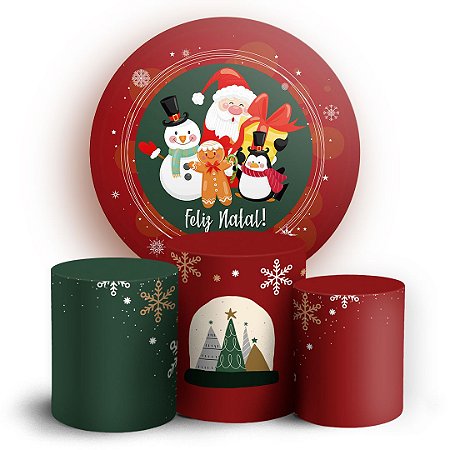 Capas Painel Redondo e Trio Cilindro Sublimado - Natal