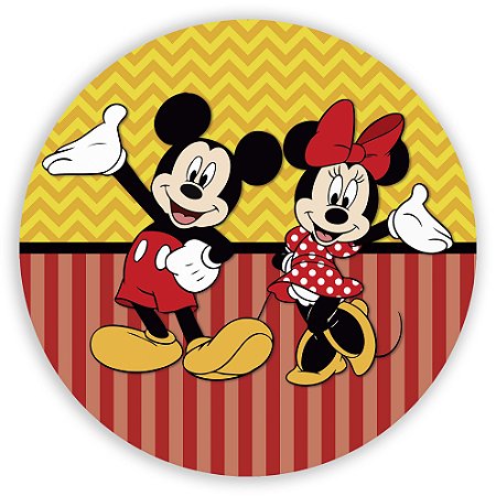 Capa Painel Redondo Sublimado - Mickey e Minnie
