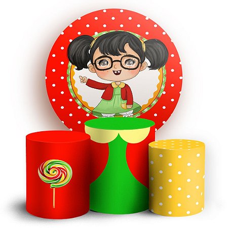 Capas Painel Redondo e Trio Cilindro Sublimado - Chiquinha Chaves