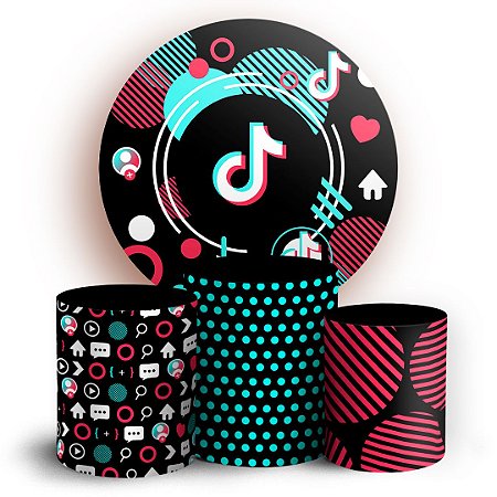 Capas Painel Redondo e Trio Cilindro Sublimado - TikTok