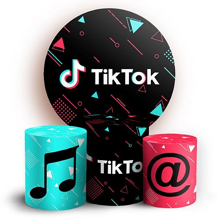 Capas Painel Redondo e Trio Cilindro Sublimado - TikTok