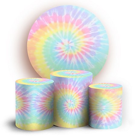 Capas Painel Redondo e Trio Cilindro Sublimado - Tie Dye