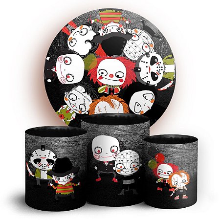 KIT Redondo e Trio - Terror - Sublimado 3D