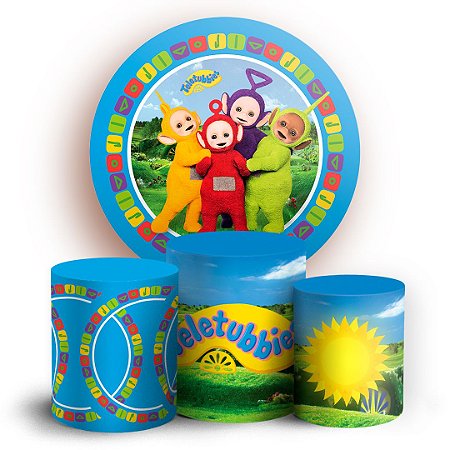 Capas Painel Redondo e Trio Cilindro Sublimado - Teletubbies