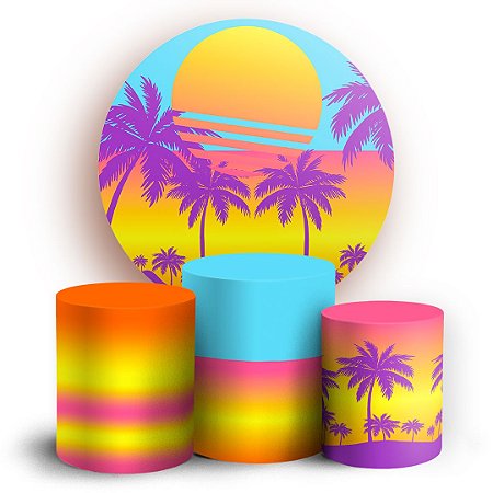 Capas Painel Redondo e Trio Cilindro Sublimado - Tardezinha