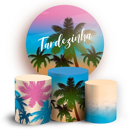Capas Painel Redondo e Trio Cilindro Sublimado - Tardezinha