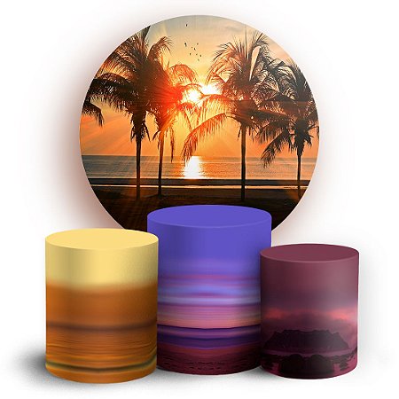 Capas Painel Redondo e Trio Cilindro Sublimado - Tardezinha
