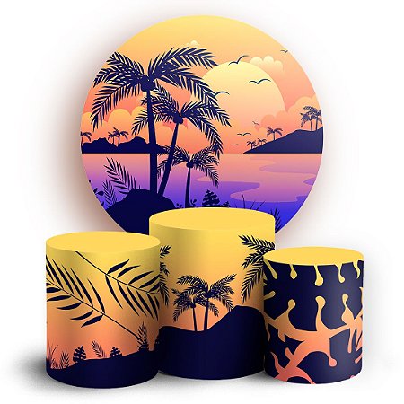 Capas Painel Redondo e Trio Cilindro Sublimado - Tardezinha