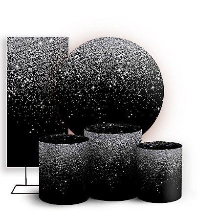 Capas Painel Redondo Trio Cilindro e Faixa Lateral Sublimado - Glitter