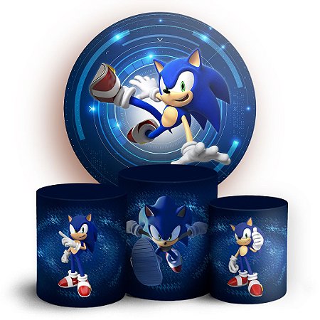 Capas Painel Redondo e Trio Cilindro Sublimado - Sonic