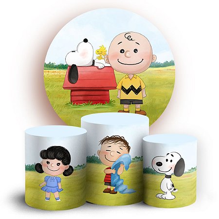 Capas Painel Redondo e Trio Cilindro Sublimado - Snoopy