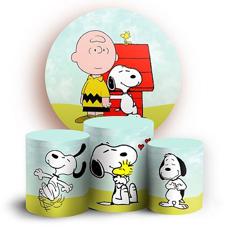 Capas Painel Redondo e Trio Cilindro Sublimado - Snoopy
