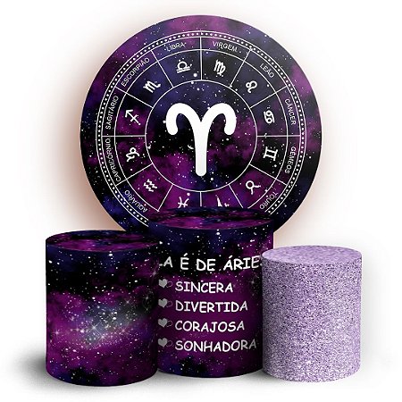 KIT Redondo e Trio - Signos Aries - Sublimado 3D