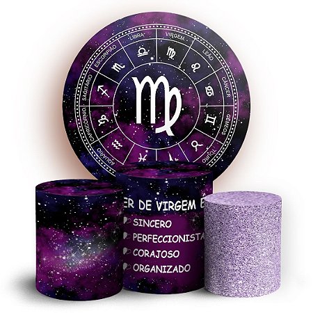 Capas Painel Redondo e Trio Cilindro Sublimado - Signos Virgem