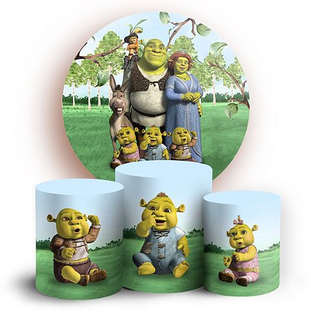 Capas Painel Redondo e Trio Cilindro Sublimado - Shrek