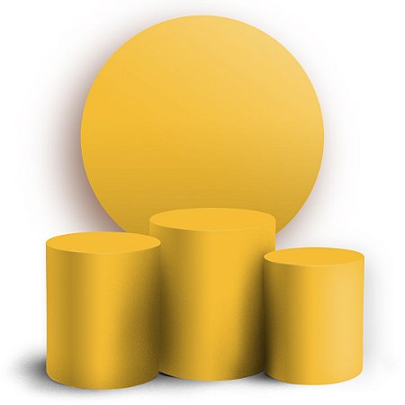 Capas Painel Redondo e Trio Cilindro Sublimado - Amarelo Liso