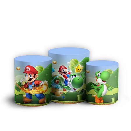 Capas Trio Cilindro Sublimado Vest Facil - Super Mario