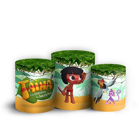 Trio Cilindro - Taina - Sublimado 3D + Elástico