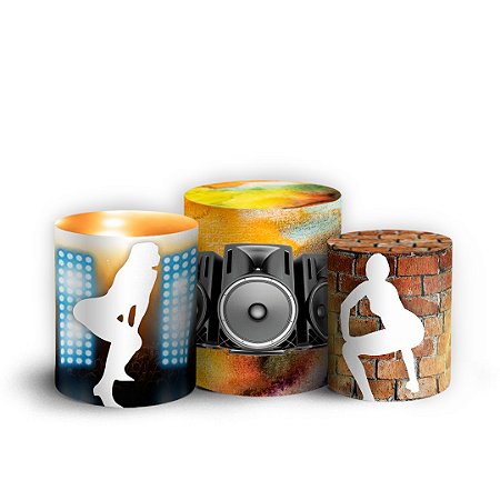 Capas Trio Cilindro Sublimado Vest Facil - Baile Funk