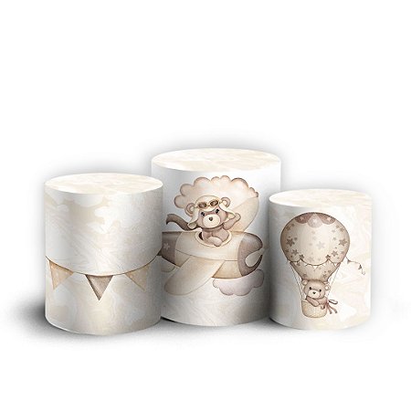 Capas Trio Cilindro Sublimado Vest Facil - Ursinho Baloeiro Marrom