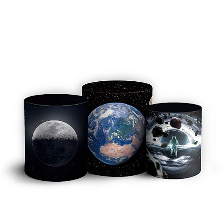 Capas Trio Cilindro Sublimado Vest Facil - Astronauta
