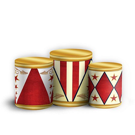 Capas Trio Cilindro Sublimado Vest Facil - Circo