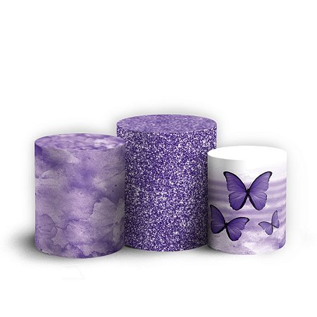 Capas Trio Cilindro Sublimado Vest Facil - Borboletas