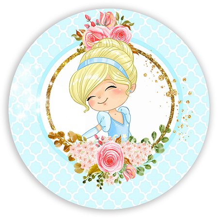 Capa Painel Redondo Sublimado - Cinderela Princesas