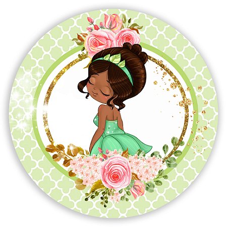 Capa Painel Redondo Sublimado - Tiana Princesas