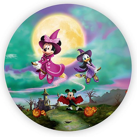 Capa Painel Redondo Sublimado - Mickey Halloween