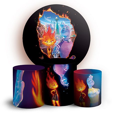 Capas Painel Redondo e Trio Cilindro Sublimado -  Elemental