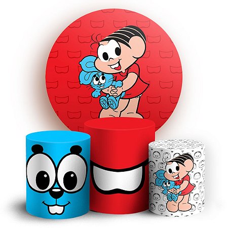 Capas Painel Redondo e Trio Cilindro Sublimado -  Turma da Mônica