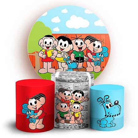 Capas Painel Redondo e Trio Cilindro Sublimado -  Turma da Mônica